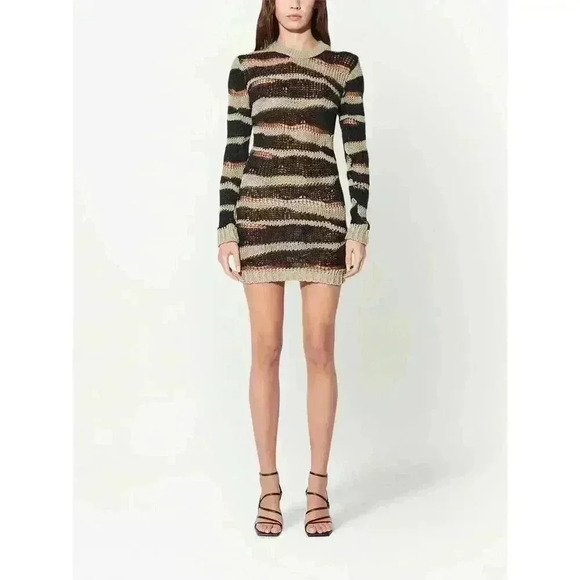 RtA‎ Akamu Striped Mini Dress Size Small $395 Silk Cotton Semi Sheer Designer - Picture 1 of 15